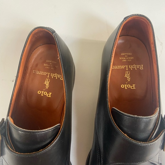 Crockett & Jones x Polo Ralph Lauren Black monk strap buckle Shoes 10 D England - Picture 2 of 14